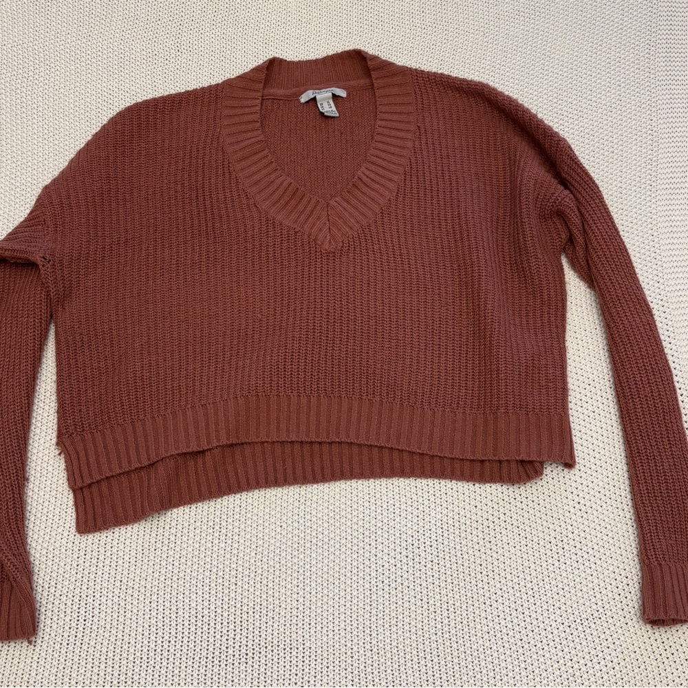 Revamped V-Neck Sweater - Warm Brown